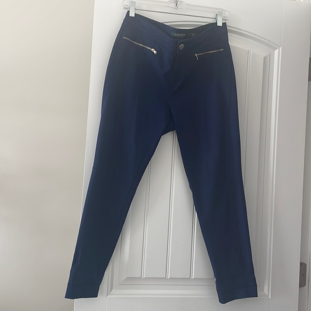 LAUREN SZ 10P NWOT blue slim pants with stretch